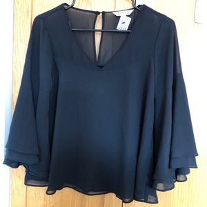 Nanette Lepore Black Flowy Blouse